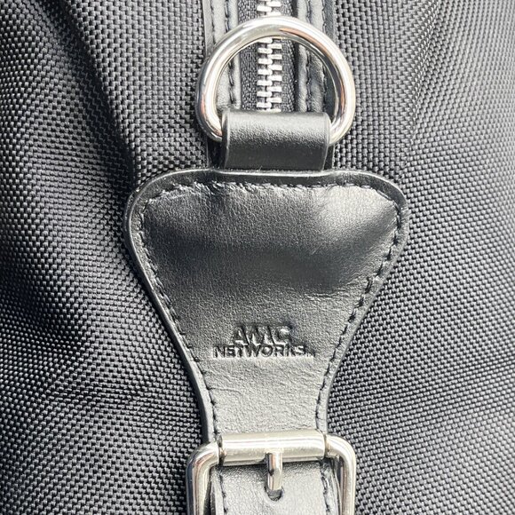 AMC Networks Black Nylon & Leather  Adjustable Shoulder Strap Duffle Bag Sz XL - Picture 5 of 12
